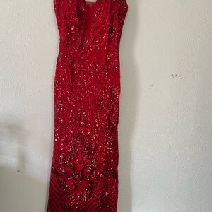 Dazzling Scarlet Sequin Prom Dress